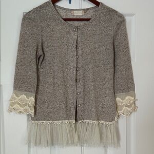 Altar'd State Neutral Speckled Knit Top